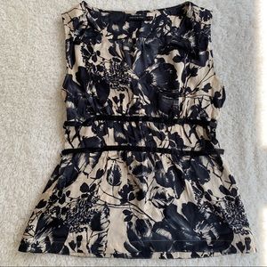 The Limited 100% Silk Sleeveless Floral Top